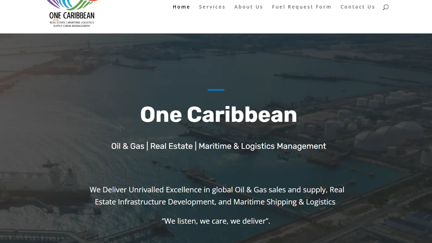 OneCaribbean.co.tt website displayed on desktop